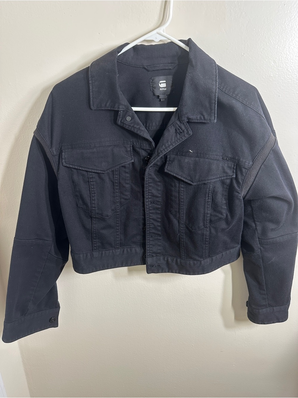 G-Star Women's Black Cropped Denim Jacket